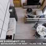 (เช่า) FOR RENT THE LINE SUKHUMVIT 101 / 2 beds 2 baths Duplex / 62 Sqm.**40,000**